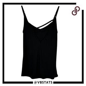 Splits 59 Fifty Nine‎ Women's V-Neck Spaghetti Strap Tank Top Black Medium